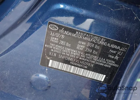 2020 Hyundai Elantra Sel z USA, uszkodzony, nr VIN 5NPD84LFXLH509814